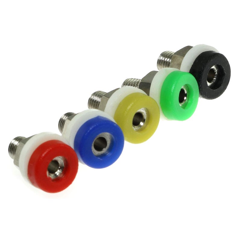 RLECS 10-Pack 2.0 Banana Plug Female Socket with M4 Screw Thread,Small Binding Post Terminal Connector PCB Panel Mount Jack 5 Colors(2pcs of Each Color) - Image 4